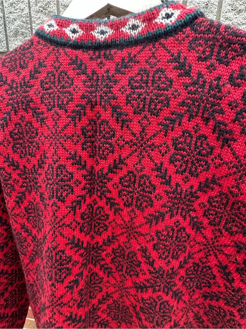 L.L. Bean Sweater 100% Merino Wool Cardigan Nordic Fair Isle Cabin Core Heritage